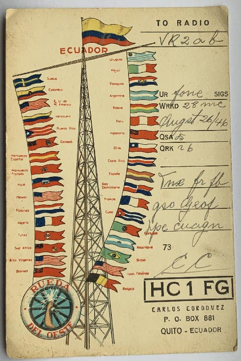 Ecuador Radio card dated 1946